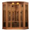 Titan 3 Person Corner Full-Spectrum Near Zero EMF Far Infrared Sauna in Cedar